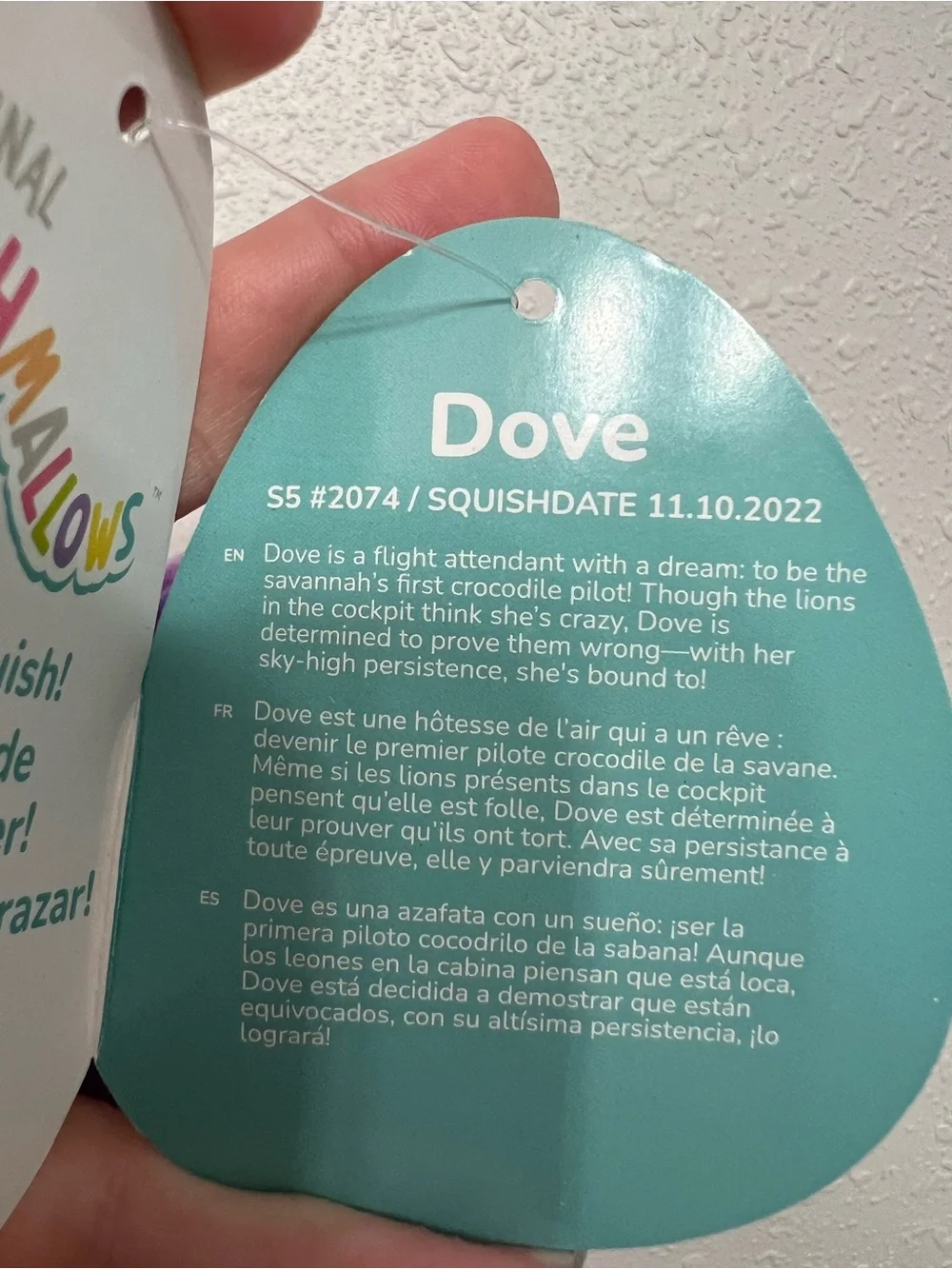 Dove the Alligator Purple tie-dyed Squishmallow